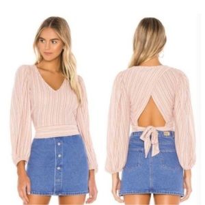 Black Friday Sale Free People Orchid Rain back wrap long sleeve blouson size M